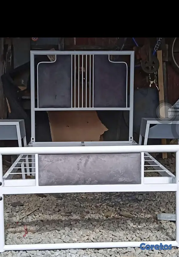 muebles y colchones - base en metal tapizada 2