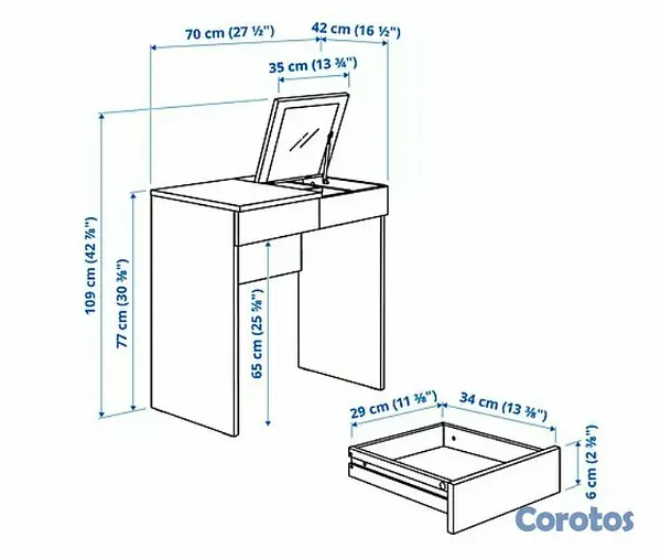 muebles y colchones - Tocador para maquillaje / Escritorio 3
