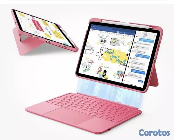 accesorios para electronica - ESR Cover con teclado Rosa para iPad (A16) 11th/10 9