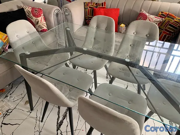 muebles y colchones - juego comedor Cristal de 6 sillas  5