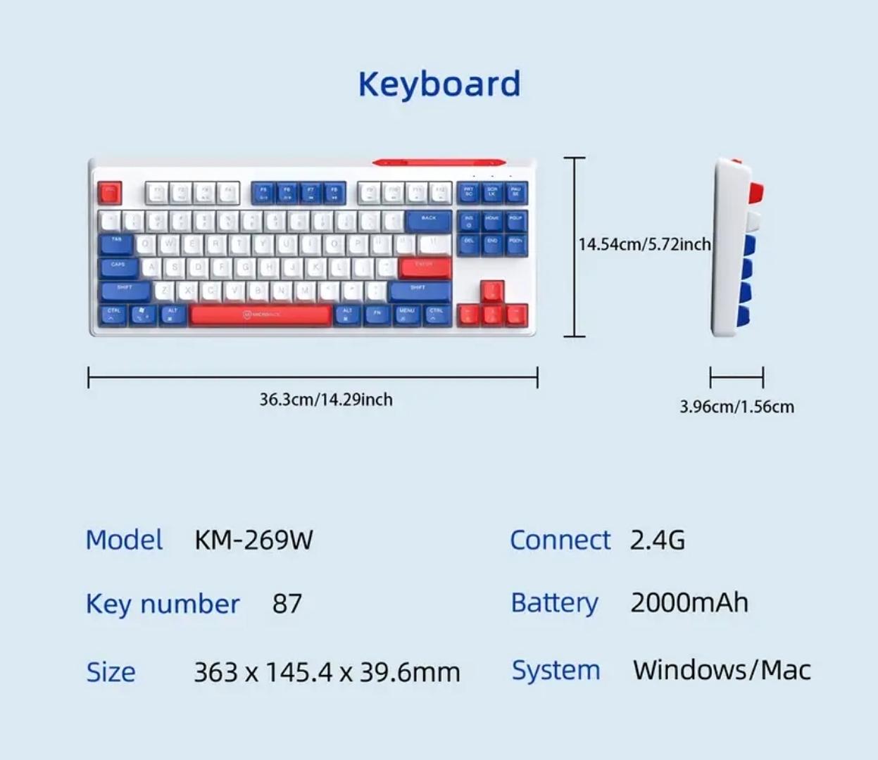 computadoras y laptops - Teclado y mouse inalámbricos recargables 2.4G con iluminación de fondo RGB 5