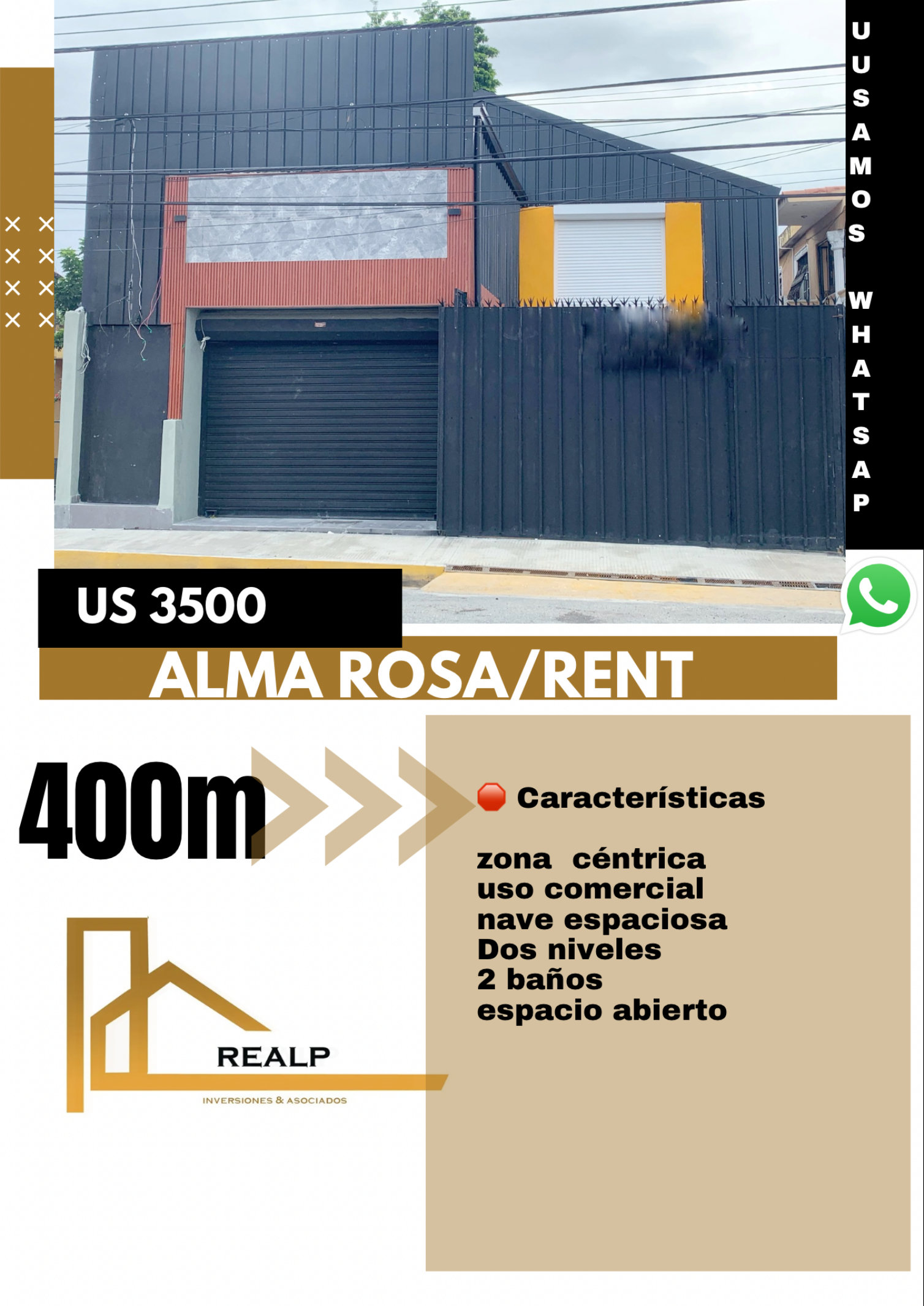 oficinas y locales comerciales - Alquiler local tipo Nave en Alma Rosa