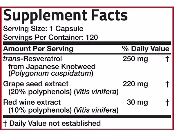 Salud y Equipamiento Médico - Resveratrol 500 Complex 120 capsulas 2