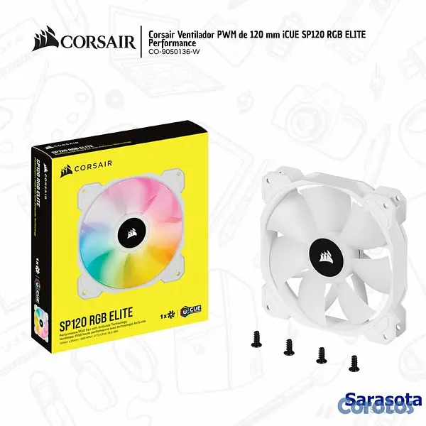 accesorios para electronica - Corsair Fan SP120 RGB ICUE Blanco 3
