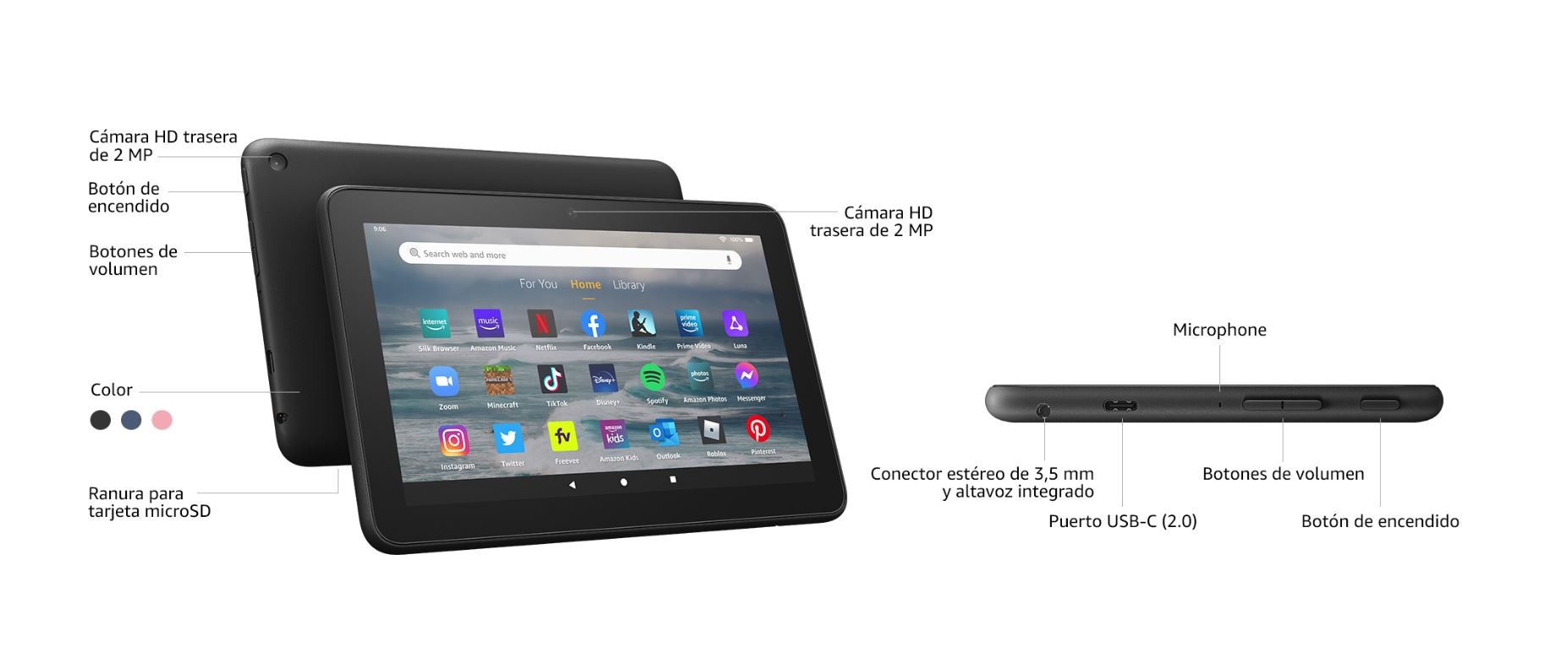 celulares y tabletas - TABLET AMAZON FIRE 7" 2022 16GB 3