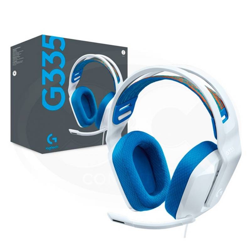 computadoras y laptops - AUDIFONO CON MICROFONO LOGITECH G335 STEREO PARA GAMING, COLOR BLANCO, PESO 240 