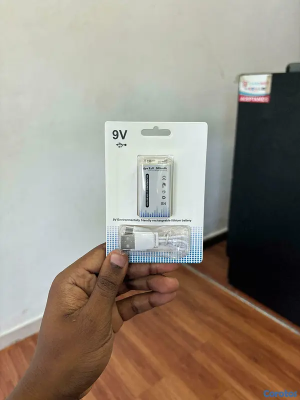 otros electronicos - Bateria de litio 9v recargable usb c 500MAH  3