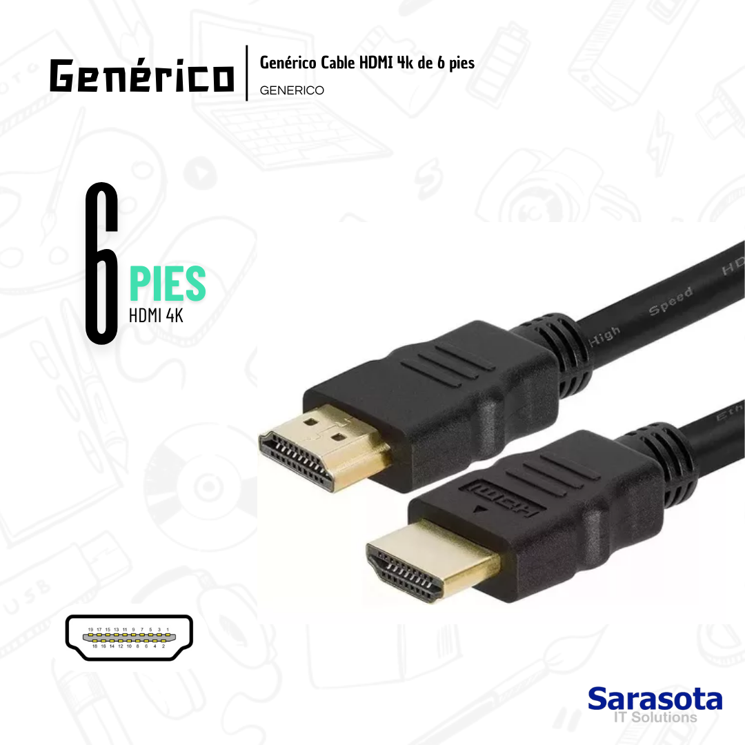accesorios para electronica - Cable HDMI a HDMI 4K de 6 pies  0