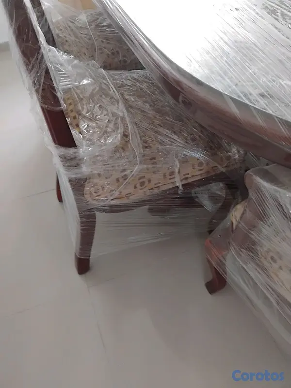 muebles y colchones - Juego de comedor en caoba centenario 6 Sillas con un vidrio protector 3