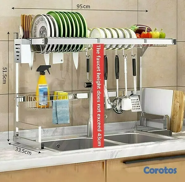 cocina - Escurridor de platos de 2 niveles 4