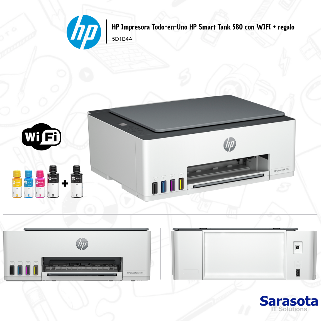 impresoras y scanners - HP Impresora Todo-en-Uno HP Smart Tank 580 con WIF 0