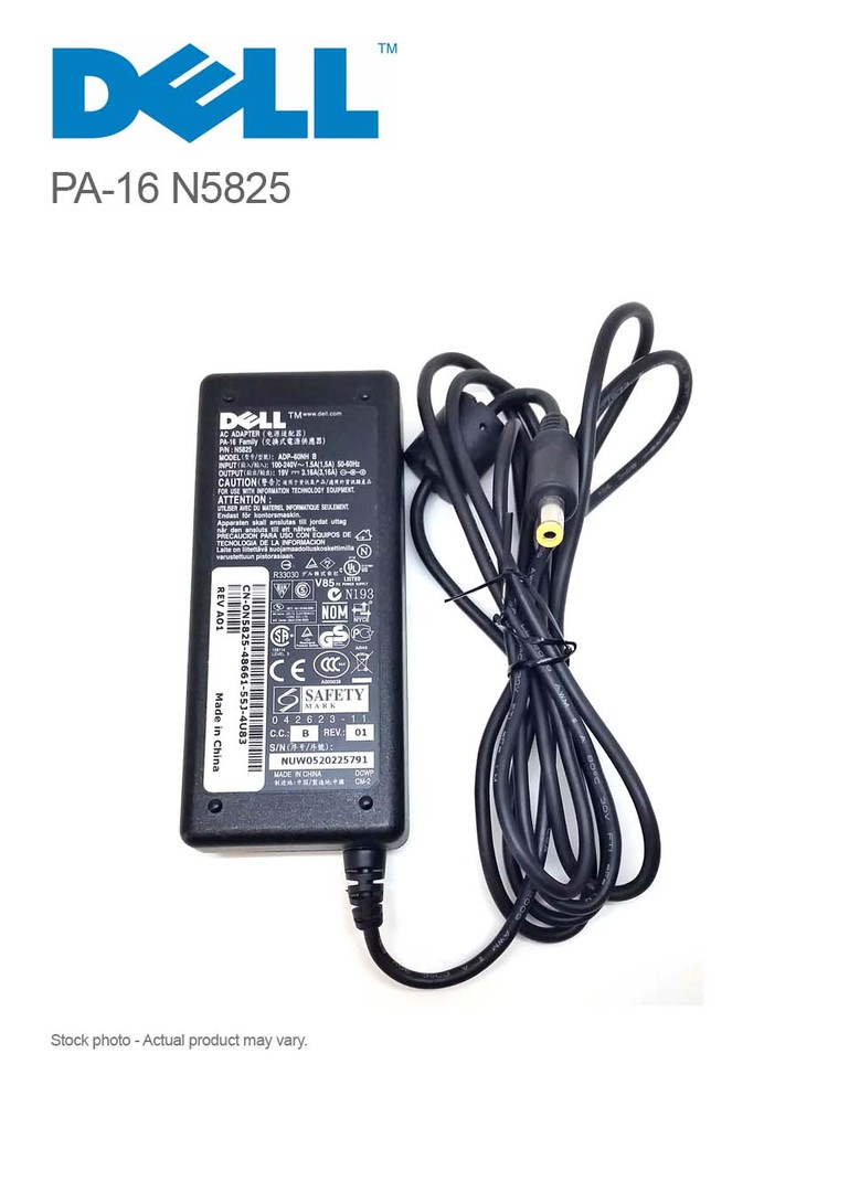 computadoras y laptops - CARGADOR FUENTE PARA LAPTOP DELL, AC, 65W, 19.5V PUNTA FINA 0