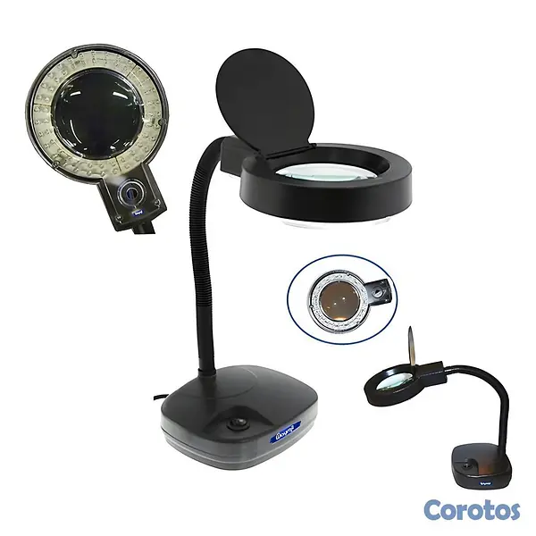 accesorios para electronica - Lámpara Lupa de Aumento – Luz Ajustable y Cuello F 4