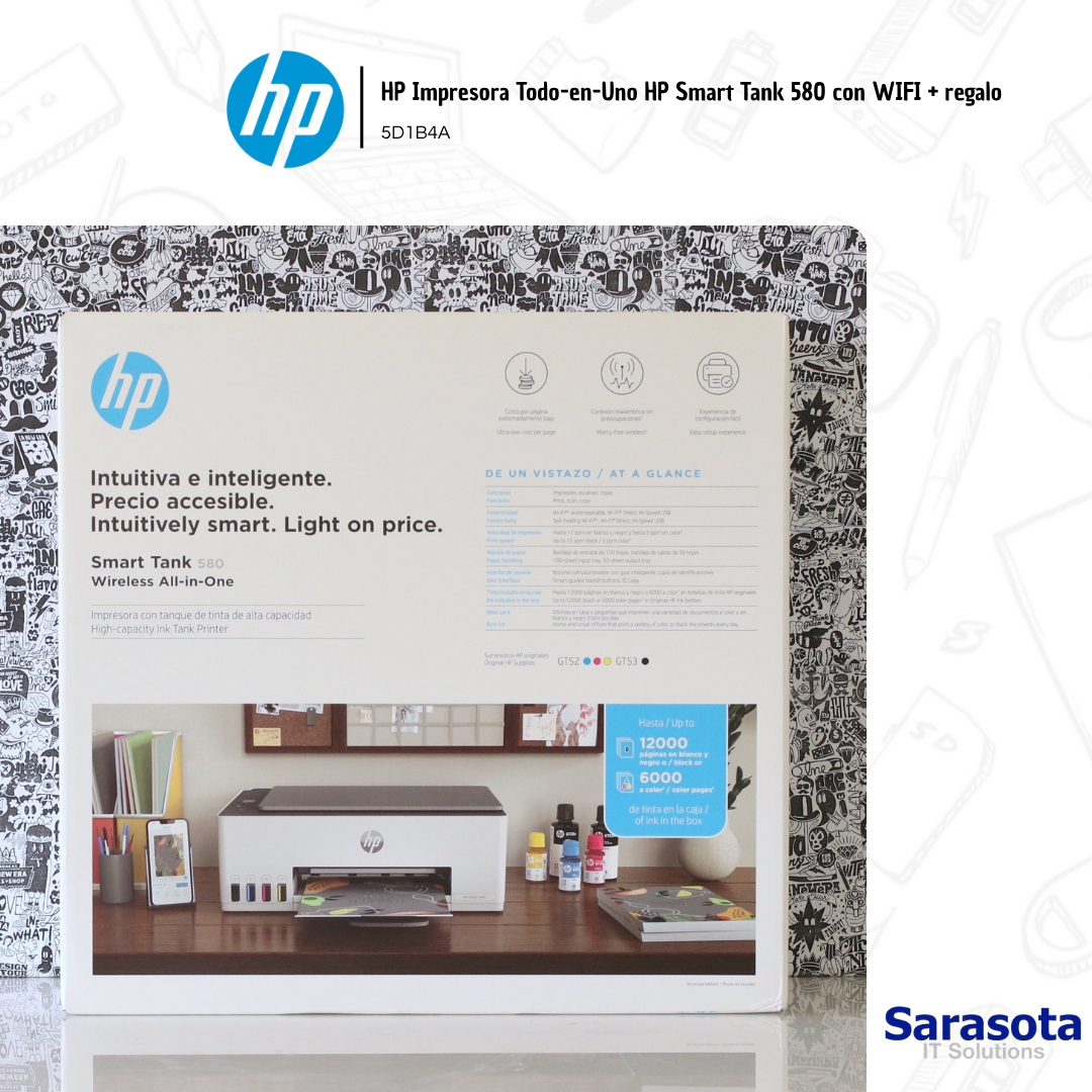 impresoras y scanners - HP Impresora Todo-en-Uno HP Smart Tank 580 con WIF 1