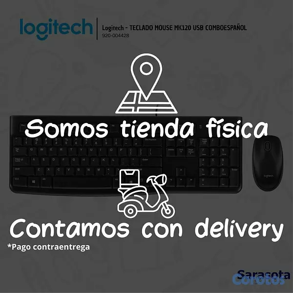 accesorios para electronica - Logitech Teclado y Mouse MK120 Combo Alámbrico Esp 2
