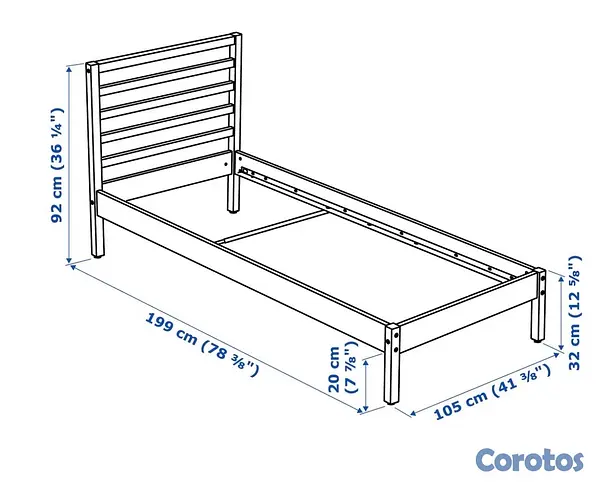 muebles y colchones - 2 Camas Twin con base de tablillas ($15,000 x las dos) 3