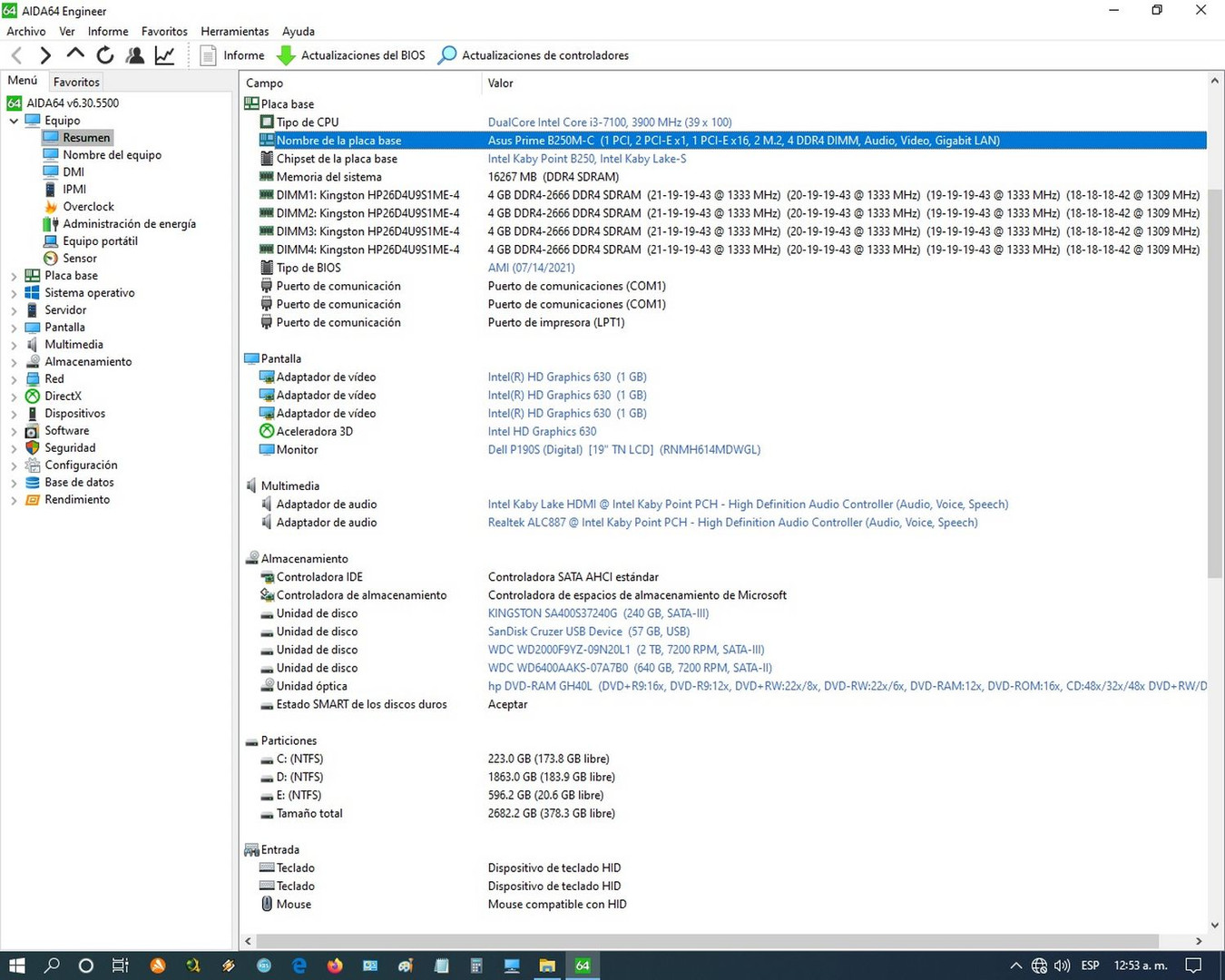 computadoras y laptops - Procesador Intel core i3-7100 3.90GHz Socket 1151 6