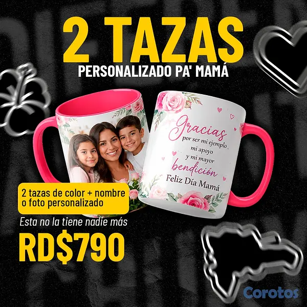 cocina - 2 tazas de color personalizadas Día de las Madres  2