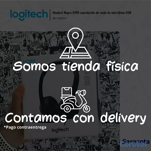 camaras y audio - Logitech Audífono H390 con micrófono USB Negro (98 2