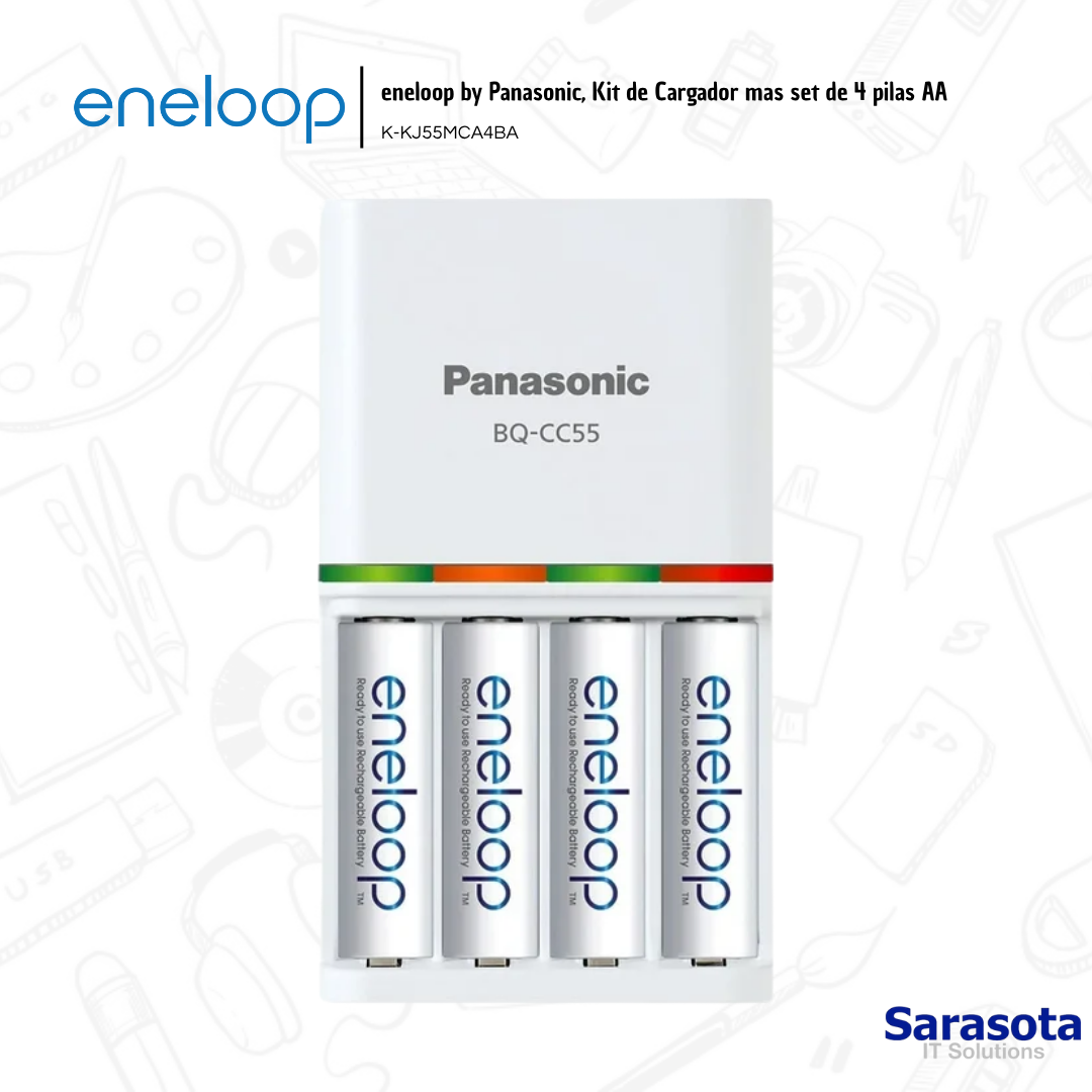 accesorios para electronica - eneloop by Panasonic, Kit de Cargador más set de 4 1