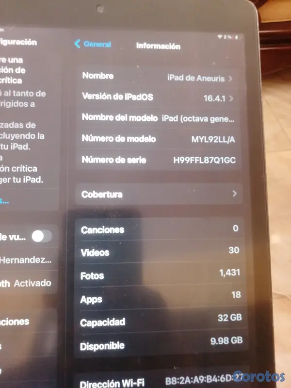 celulares y tabletas - Vendo iPad 8va Generacion 2