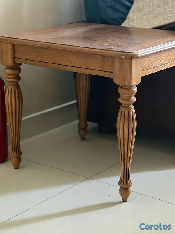 muebles y colchones - mesa lateral madera clara 2