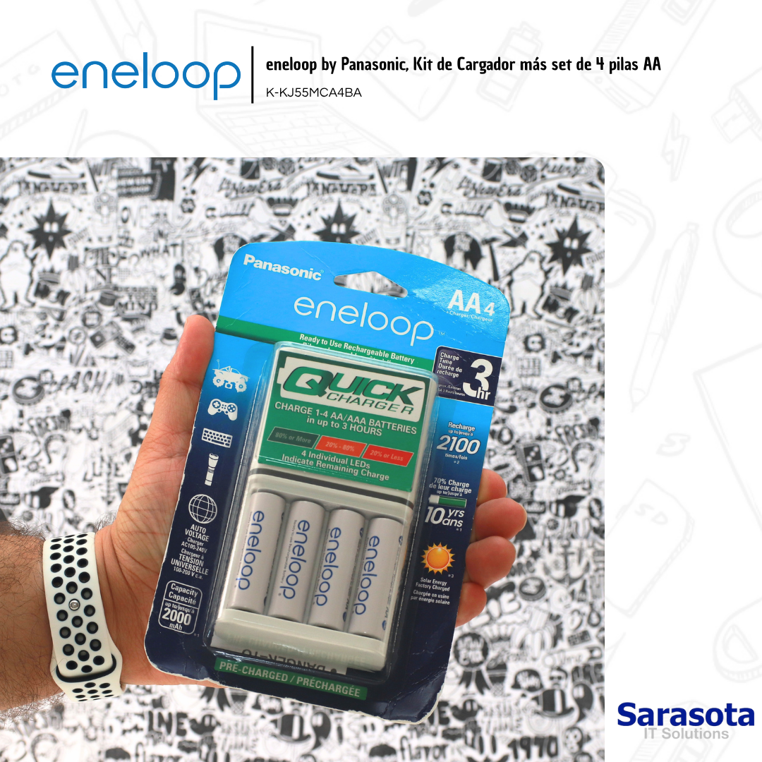 accesorios para electronica - eneloop by Panasonic, Kit de Cargador más set de 4 0