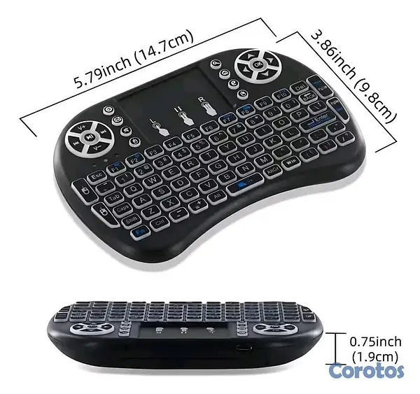 accesorios para electronica - Mini Teclado Inalámbrico Con Touchpad LED 2