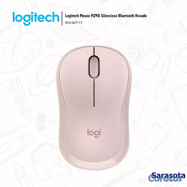 accesorios para electronica - Logitech Mouse M240 Silencioso Bluetooth Rosado (9 2