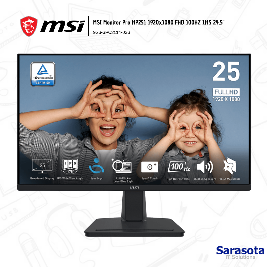 computadoras y laptops - MSI Monitor Pro MP251 1920x1080 FHD 100HZ 1MS 24.5 0
