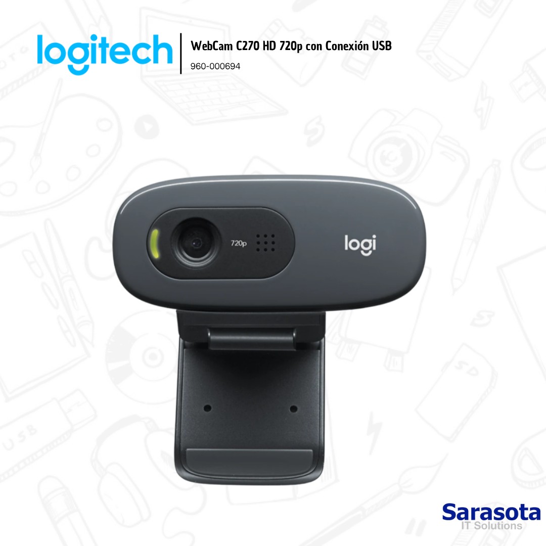 camaras y audio - Logitech WebCam C270 HD de 720p USB 1