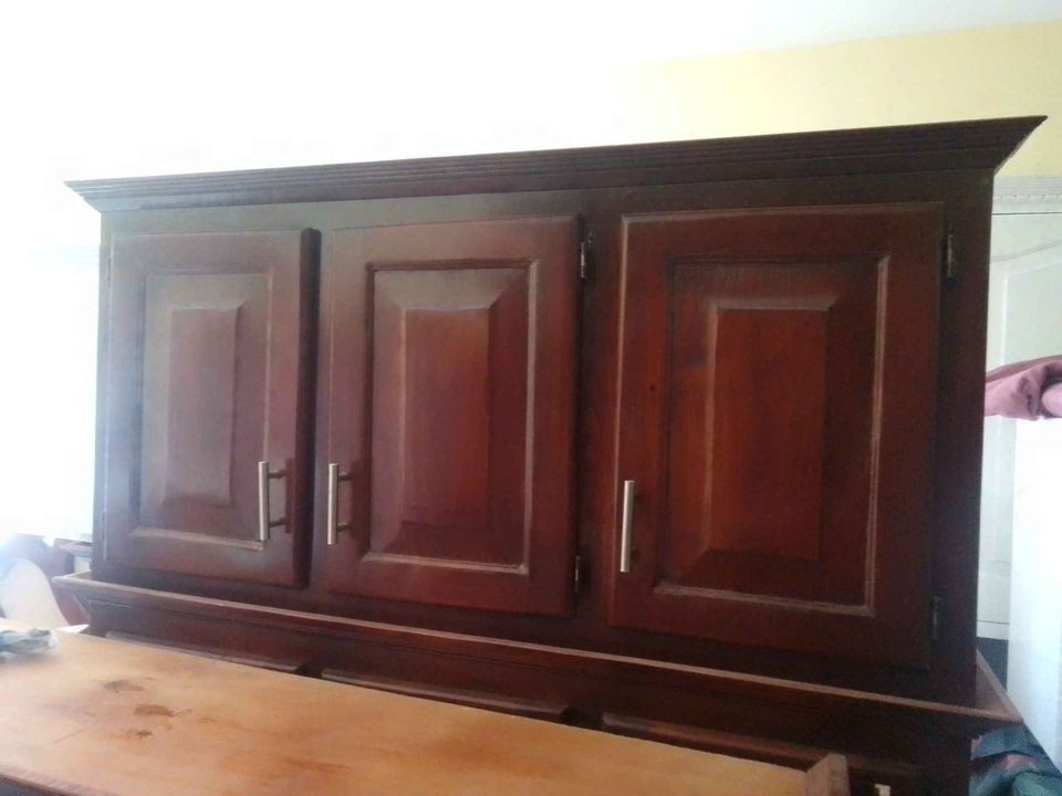 cocina - Gabinete de tres puertas de cocina en madera  0