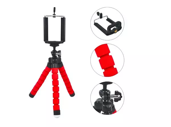 accesorios para electronica - TRÍPODE MINI FLEXIBLE UNIVERSAL PARA CELULARES, AJUSTABLE, ROTACIÓN 360 GRADO 3