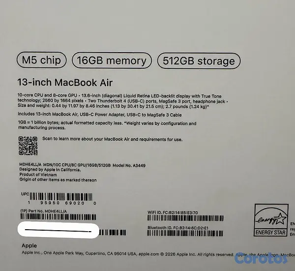 computadoras y laptops - MACBOOK AIR M5 13" 512GB 16GB SELLADA OFERTA 2