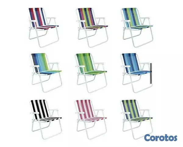 decoración y accesorios - Silla de Playa plegable en Aluminio diferentes modelos de tejido a rayas
 5