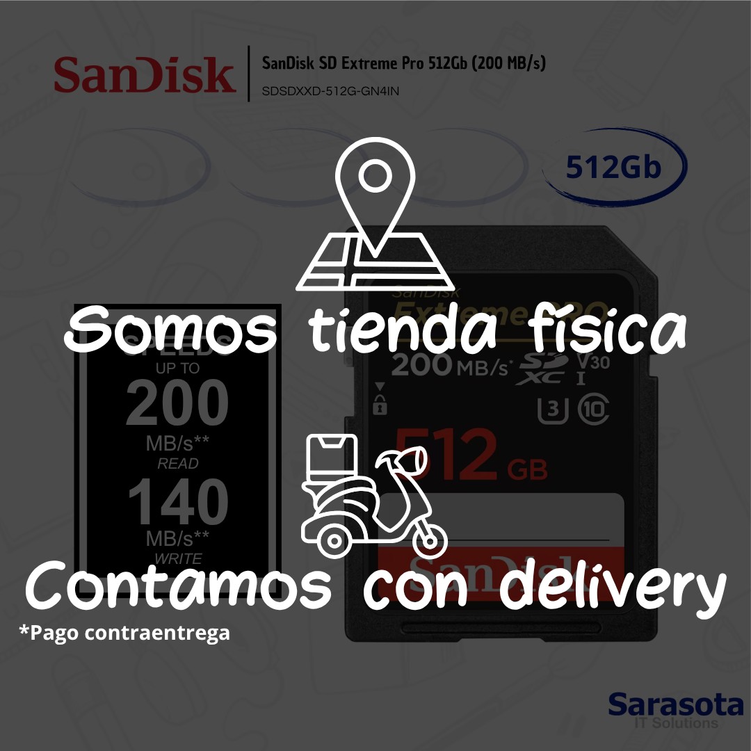 accesorios para electronica - SanDisk SD Extreme Pro 512Gb 200 MB/s 1