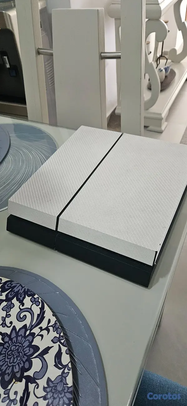 consolas y videojuegos - PS4 Fat Nítido Blanco (Skin Fibra de Carbono) + Co 3